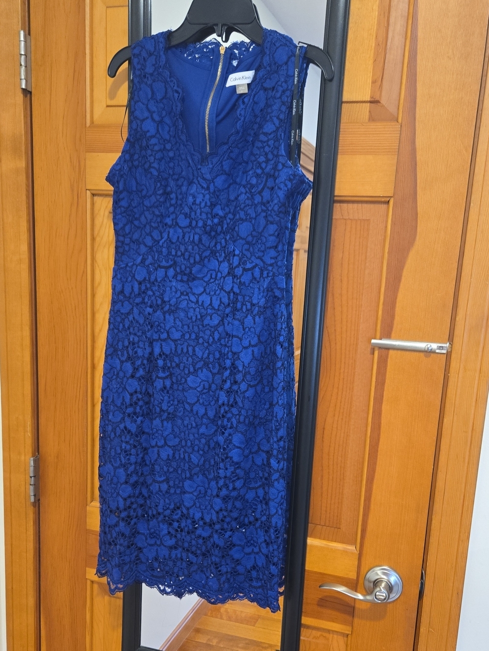 Calvin Klein Cobalt Lace Sheath Dress